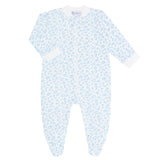 Blue Cheetah Print Zipper Footie