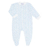 Blue Cheetah Print Zipper Footie