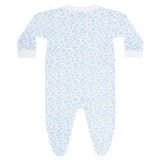 Blue Cheetah Print Zipper Footie