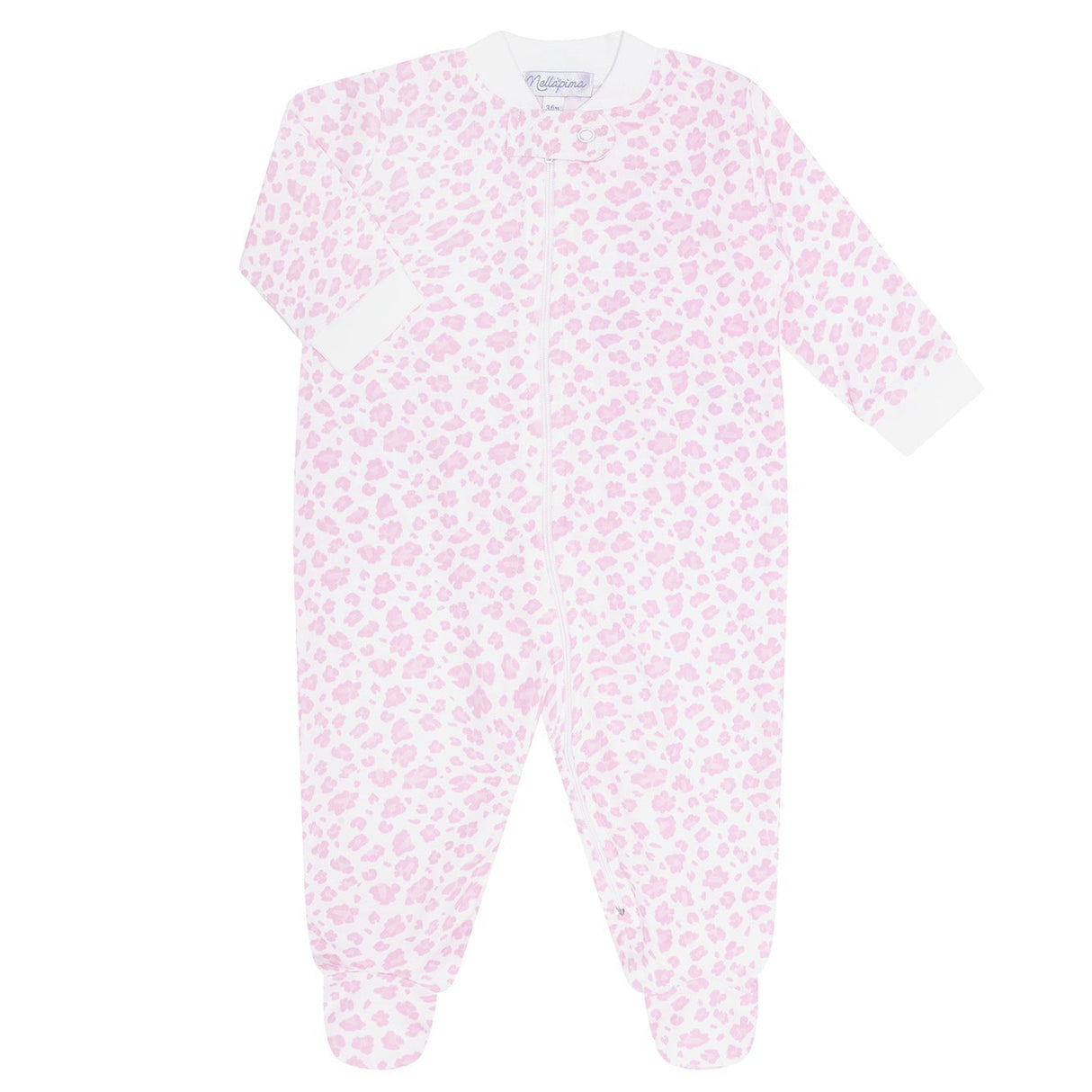 Pink Cheetah Print Zipper Footie