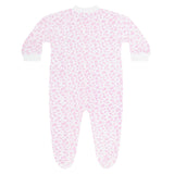 Pink Cheetah Print Zipper Footie