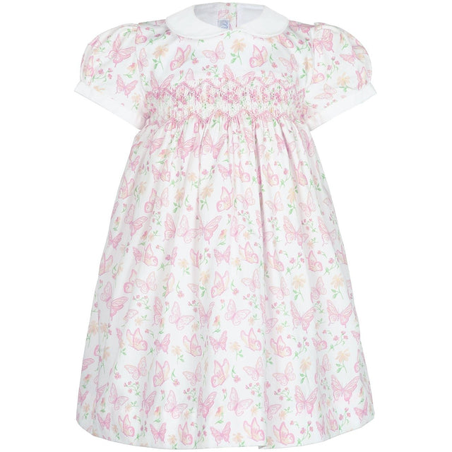 Butterflies Print Smocked Dress - HoneyBug 