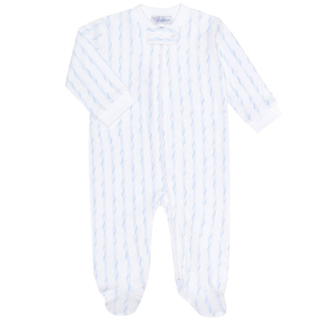 Blue Twirls Zipper Footie - HoneyBug 