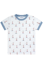 Lighthouse Print Boy Short Set - HoneyBug 
