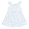 Blue Bunny Toile Ruffle Dress