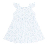 Blue Bunny Toile Ruffle Dress