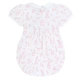 Pink Bunny Toile Smocked Bubble