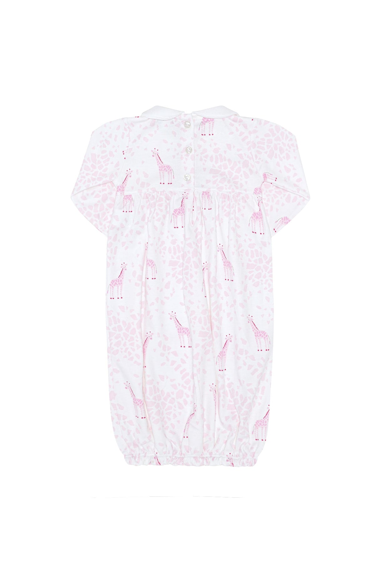 Pink Giraffe Print Smocked Gown  - HoneyBug 
