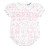 Pink Lone Star Toile Smocked Bubble - HoneyBug 