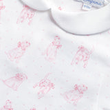 Pink Puppy Love Print Romper Long Sleeve