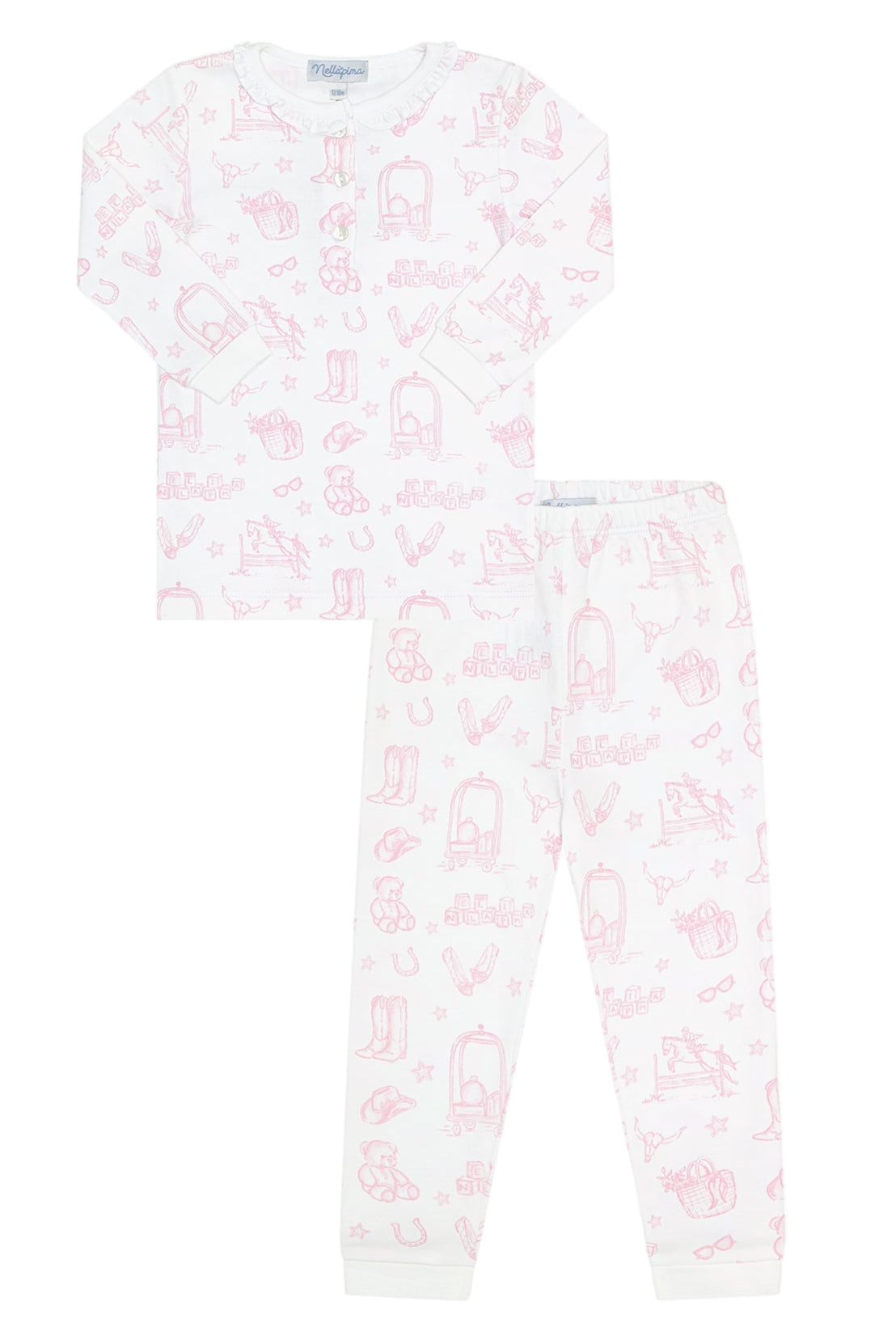 Pink Lone Star Toile Pajamas - HoneyBug 
