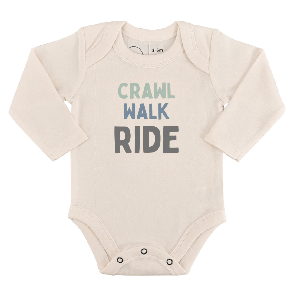 long sleeve graphic bodysuit | crawl walk ride