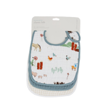 Cotton Muslin Classic Bib 3 Pack - Farmyard - HoneyBug 