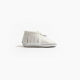 Newborn Bright White Moccasin Baby Shoe - HoneyBug 