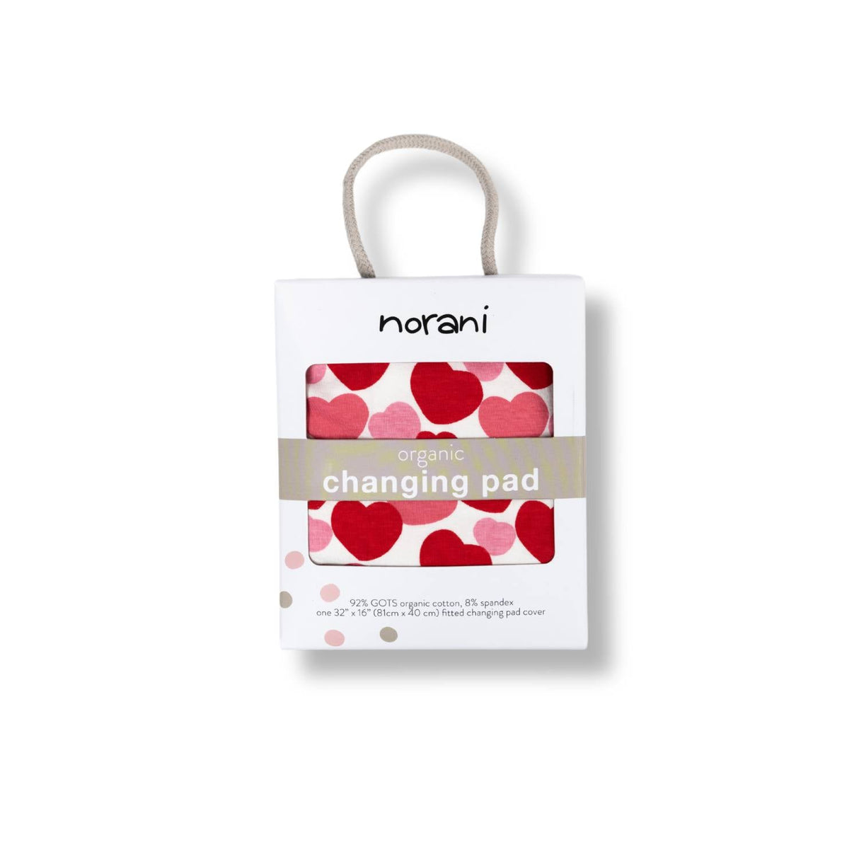 Organic Changing Pad Cover - Red & Pink Hearts