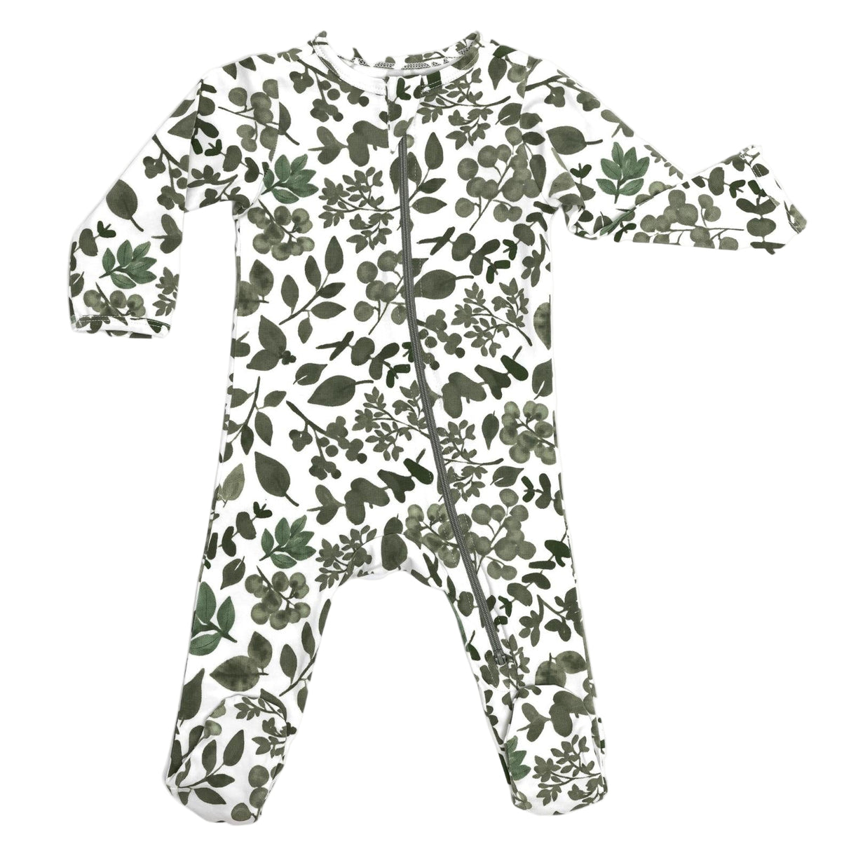 Organic Footie - Green Leaves