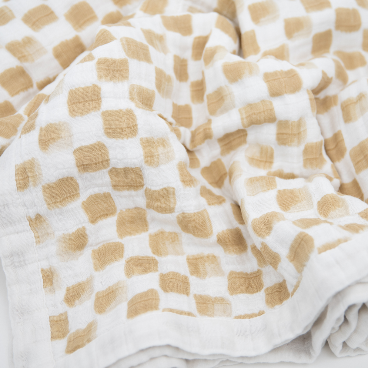 Cotton Muslin Quilted Throw - Adobe Checker - HoneyBug 