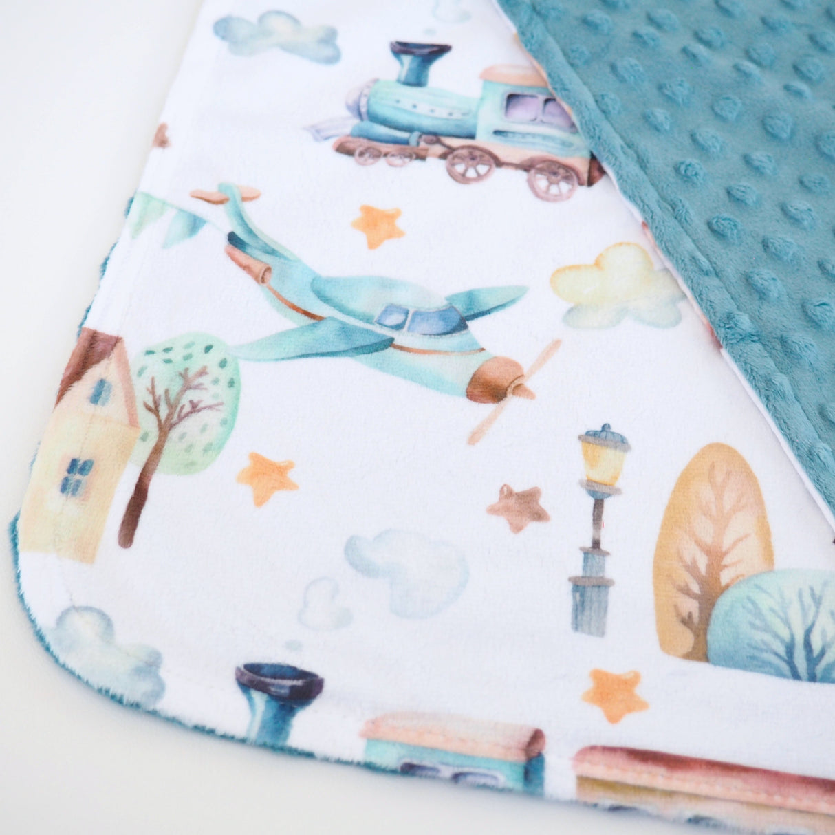 Mini Minky - Airplane & Train - HoneyBug 