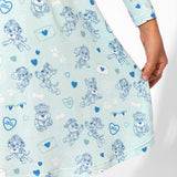 PAW Patrol: I Woof You Blue Bamboo Girls' Long Sleeve Dress - HoneyBug 