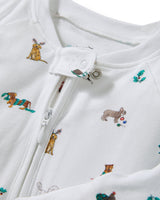 Baby's Pima Peekaboo Romper in Jingle Paws - HoneyBug 