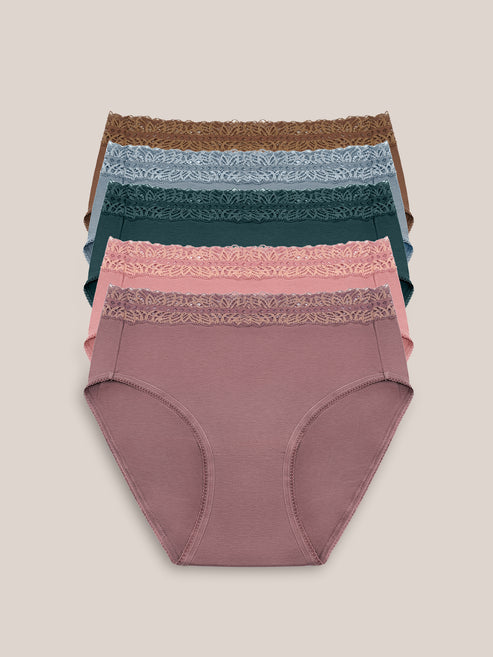 High-Waisted Postpartum Recovery Panties (5-Pack) | Dusty Hues - HoneyBug 
