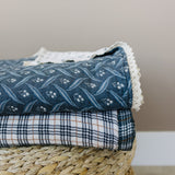 Navy Berry + Cream Berry Lace Twin Muslin Quilt - HoneyBug 