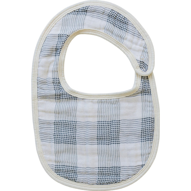 Coastal Plaid Classic Muslin Bib - HoneyBug 
