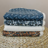 Navy Berry + Cream Berry Lace Muslin Quilt - HoneyBug 