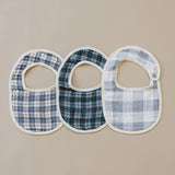Coastal Plaid Classic Muslin Bib - HoneyBug 
