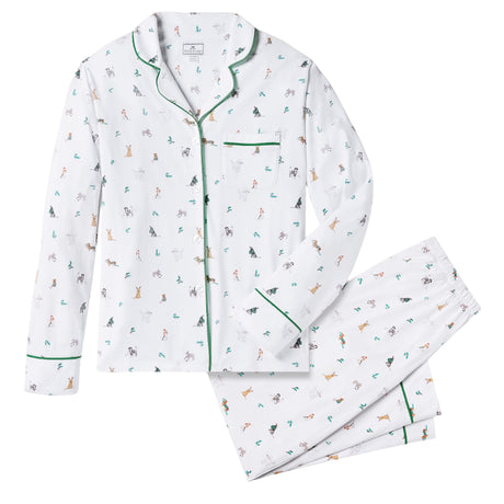 Women's Pima Pajama Set in Jingle Paws - HoneyBug 