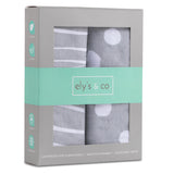 Bassinet Sheet Set - Grey & White Abstract - HoneyBug 