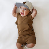 BAMBOO HOODIE TANK- Mocha - HoneyBug 