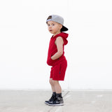 BAMBOO JOGGER SHORTS- Red - HoneyBug 