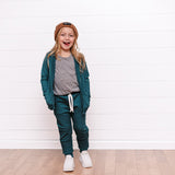 JOGGERS- Peacock Bamboo French Terry - HoneyBug 