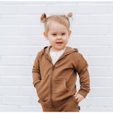 ZIP HOODIE- Bark Bamboo French Terry - HoneyBug 