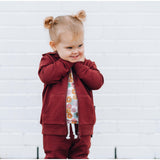 ZIP HOODIE- Oxblood Bamboo French Terry - HoneyBug 