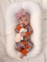 Zip Romper - Neutral Floral - HoneyBug 