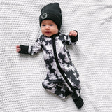 Zip Romper - Black Tie Dye - HoneyBug 