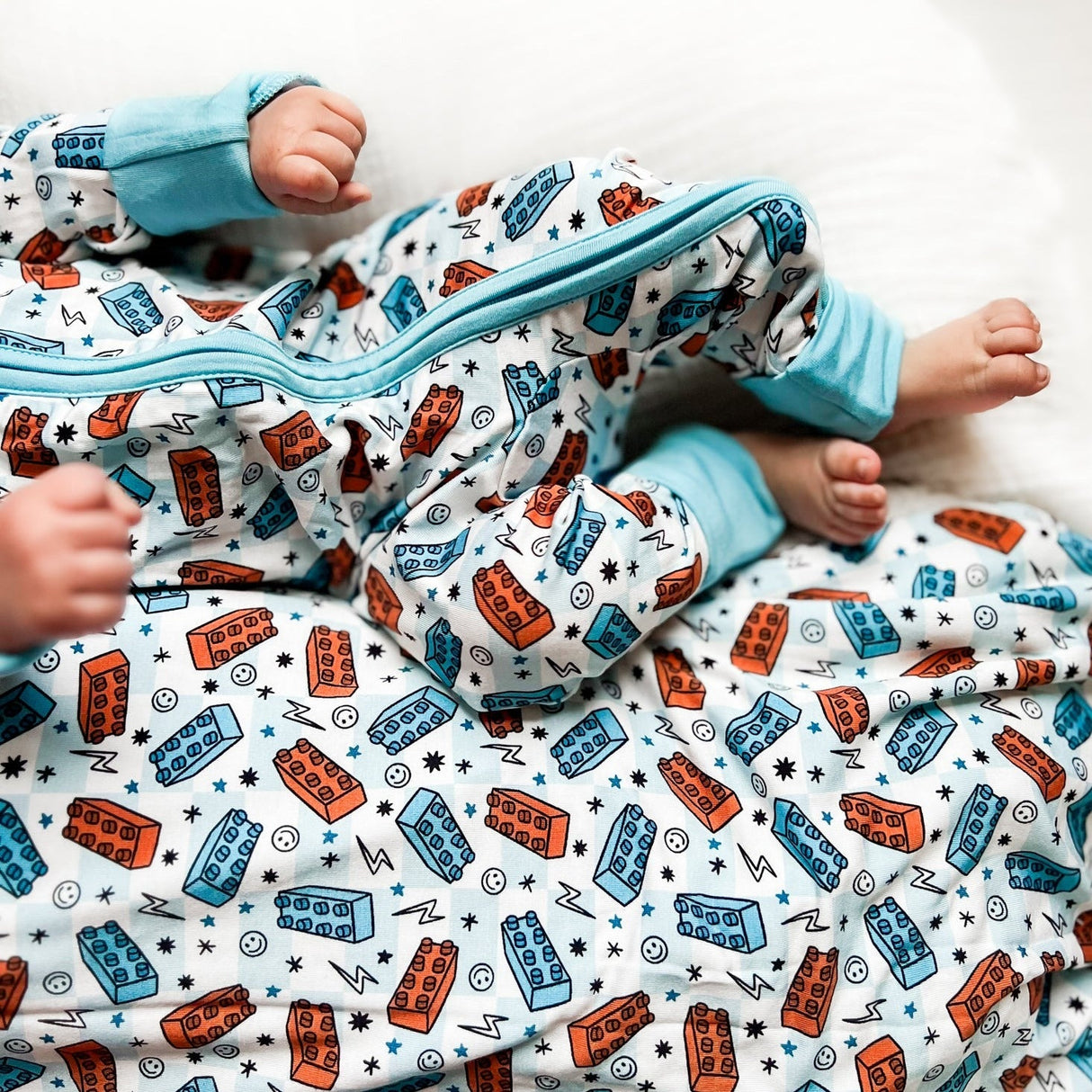 ZIP ROMPER- Legos - HoneyBug 