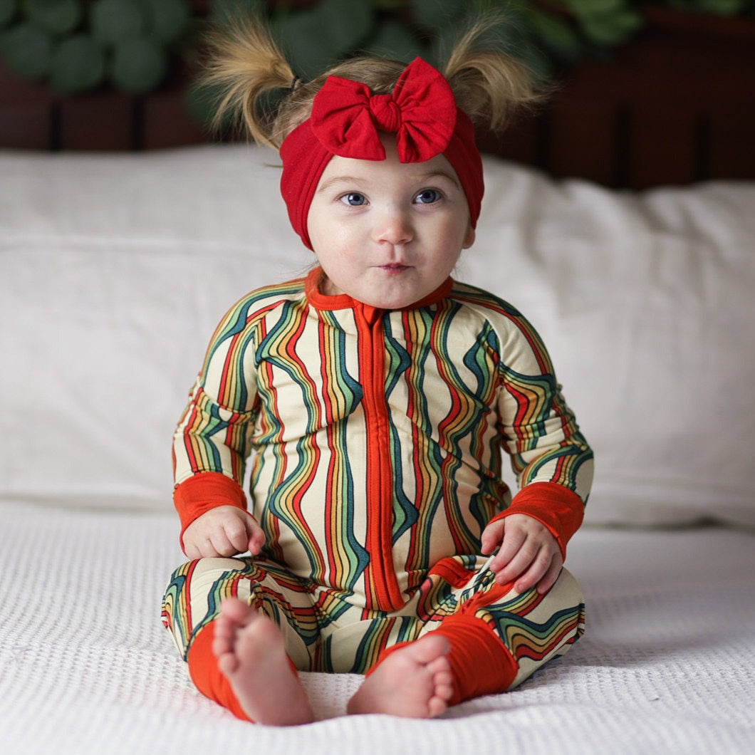 ZIP ROMPER - Retro Rainbow - HoneyBug 
