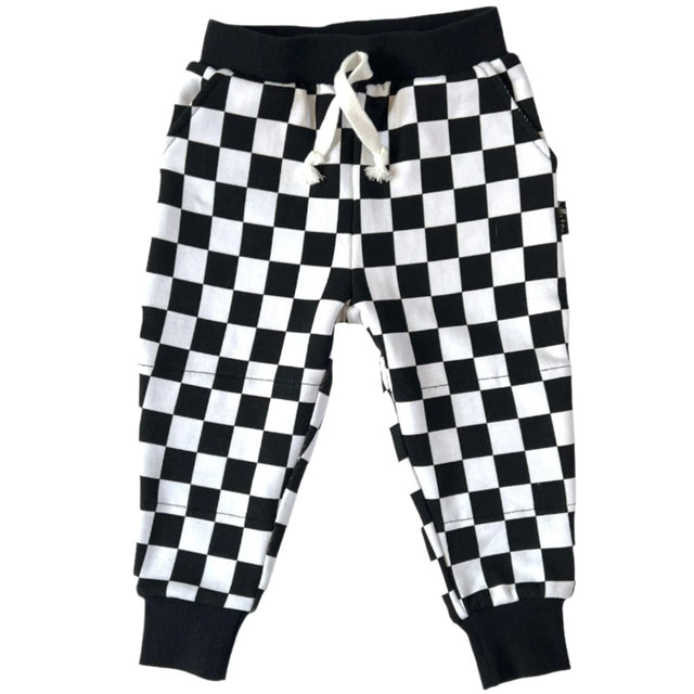 JOGGERS- B+W Check Bamboo French Terry - HoneyBug 