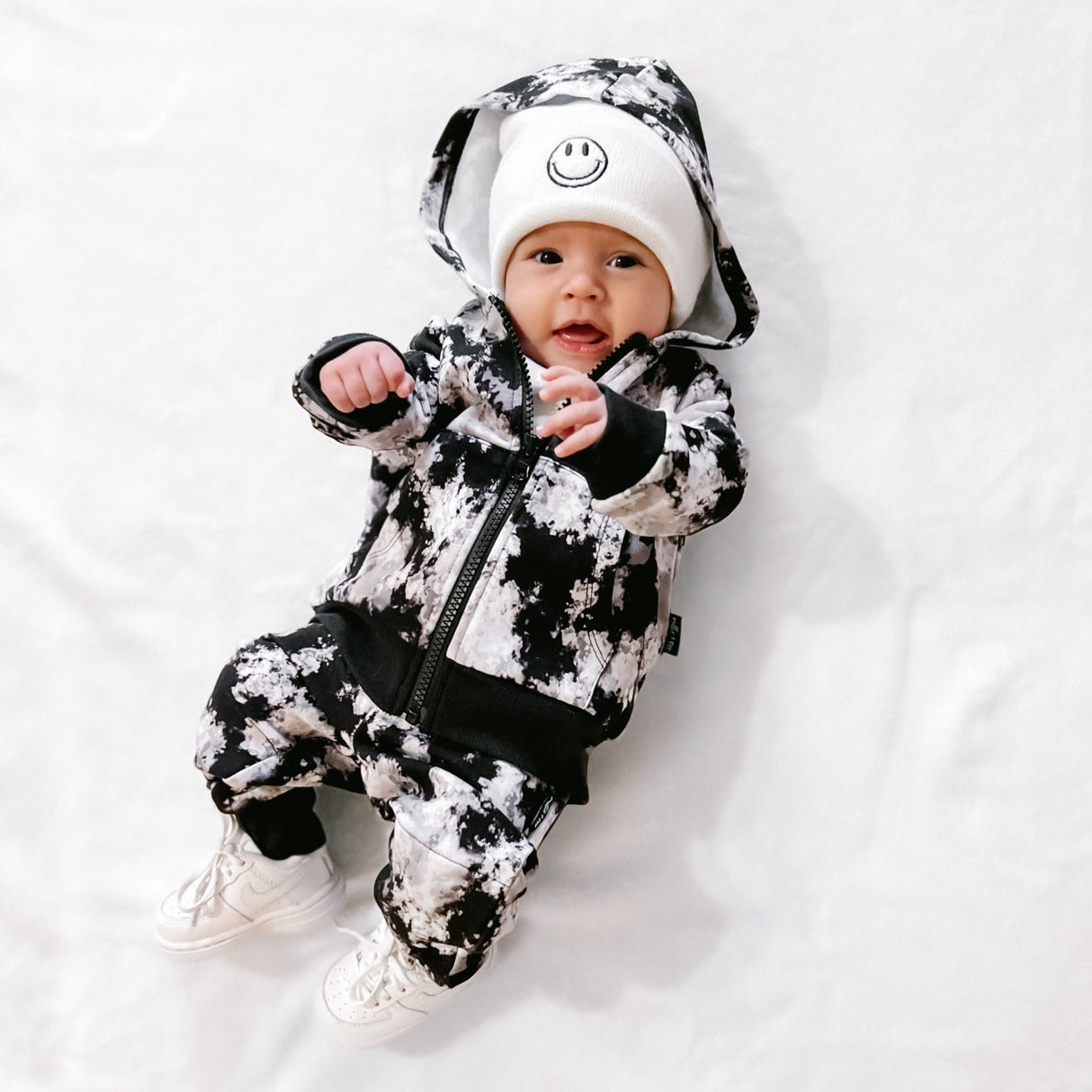 JOGGERS- Black Tie Dye Bamboo French Terry - HoneyBug 