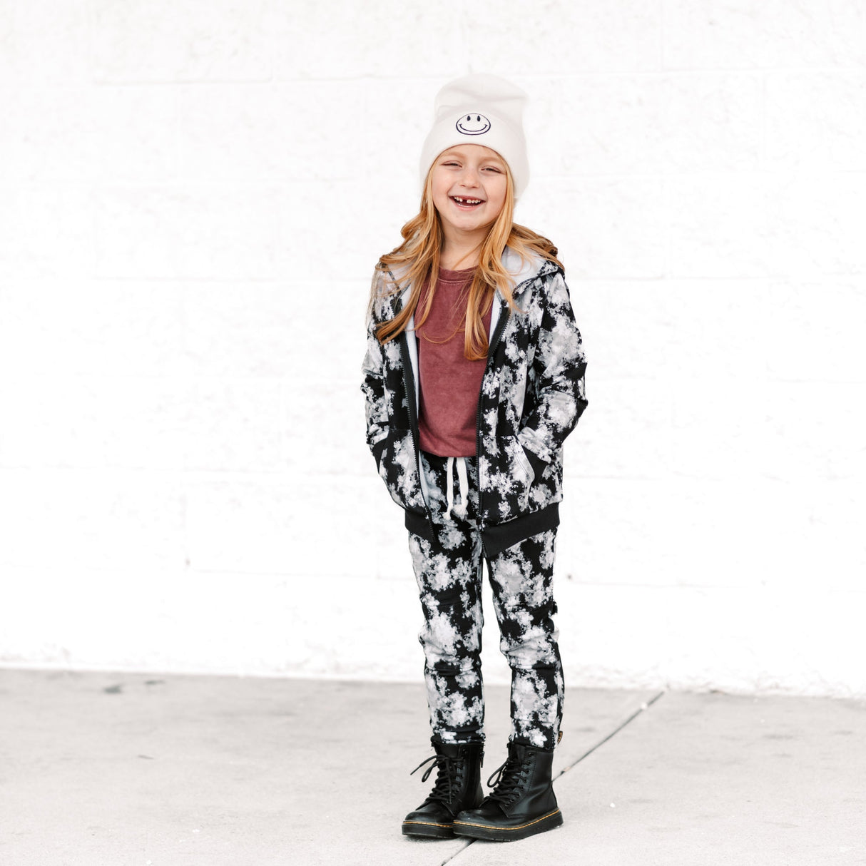 JOGGERS- Black Tie Dye Bamboo French Terry - HoneyBug 