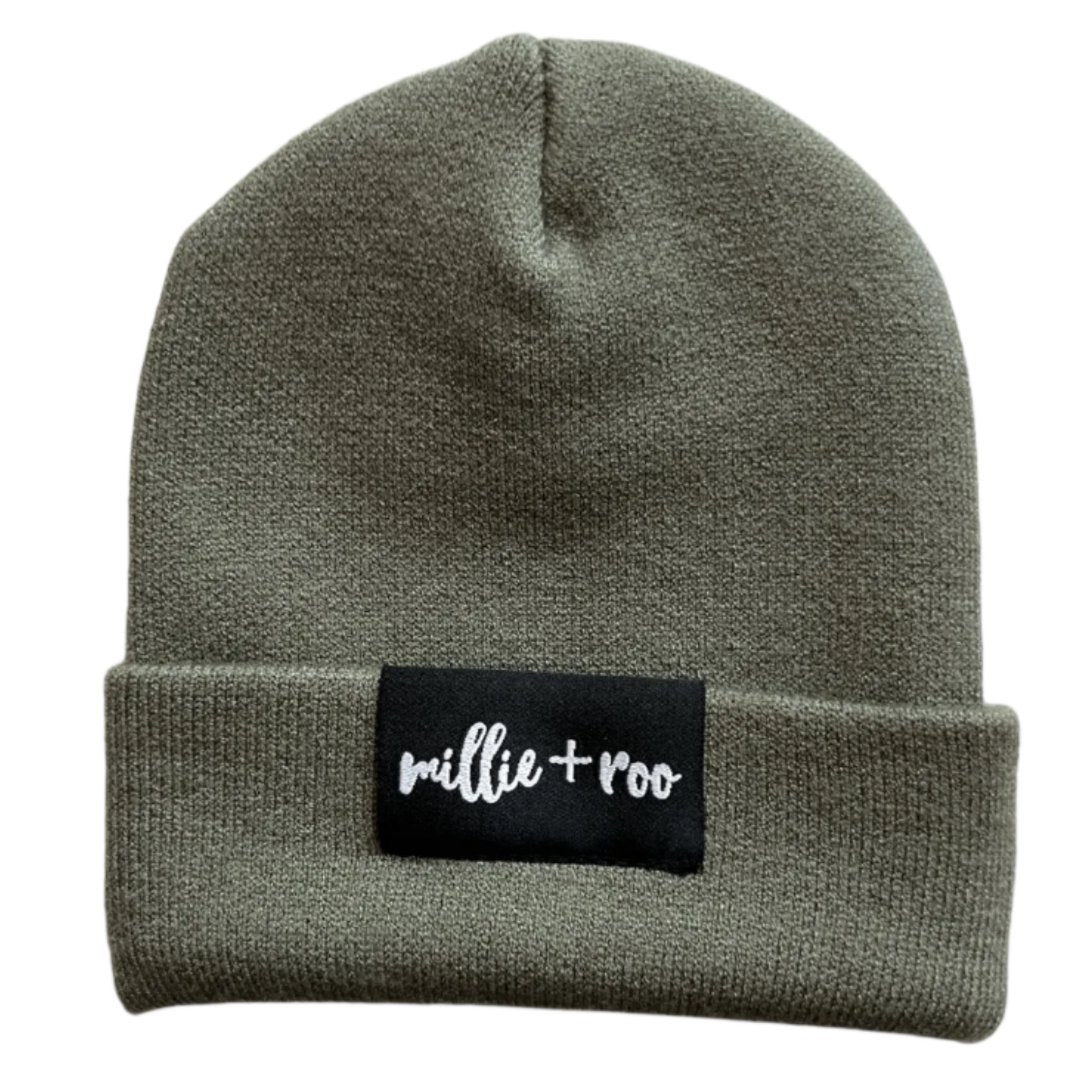 BAMBOO CUFF BEANIE- Sage - HoneyBug 