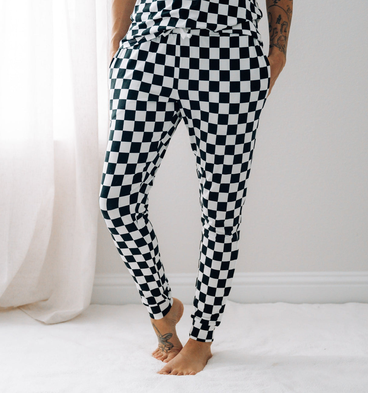 MAMA JOGGERS- B+W Check - HoneyBug 