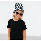BAMBOO CUFF BEANIE- B+W Check - HoneyBug 