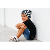 BAMBOO CUFF BEANIE- B+W Check - HoneyBug 