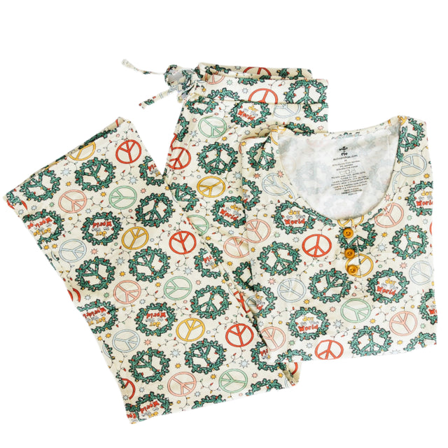 WOMEN'S PAJAMA SET- Christmas Peace - HoneyBug 