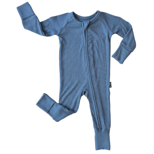 Zip Romper - Arctic Ribbed - HoneyBug 
