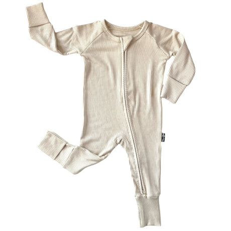 Zip Romper - Clay Ribbed - HoneyBug 